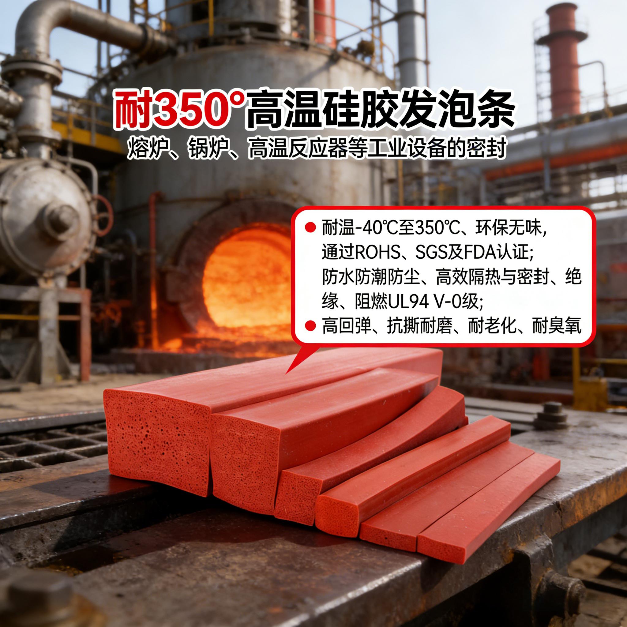 350°高溫硅膠發泡條